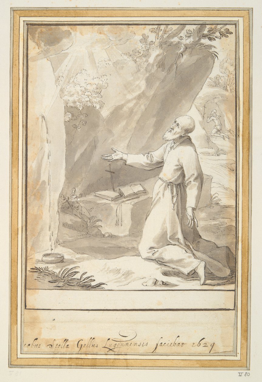 Szent Fülöp imádkozik alkotó: Jacques Stella