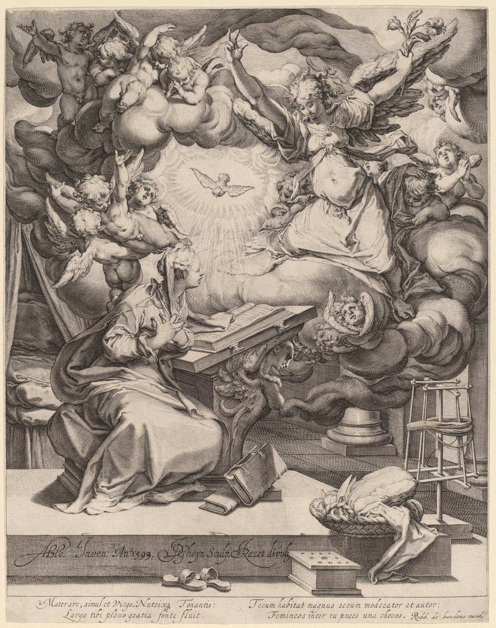 Az Angyali üdvözlet alkotó: Jacques de Gheyn II after Abraham Bloemaert