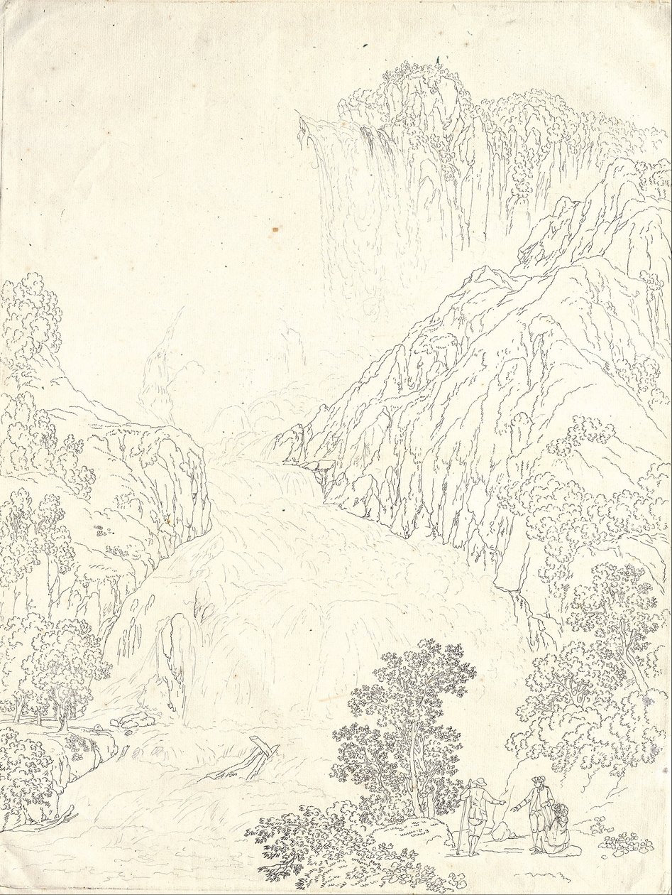 A Cascata delle Marmore Terniben alkotó: Jakob Philipp Hackert