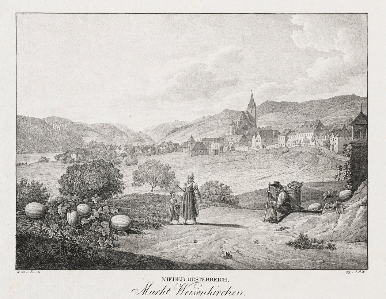 Alsó-Ausztria, Weißenkirchen mezőváros. alkotó: Jakob Alt