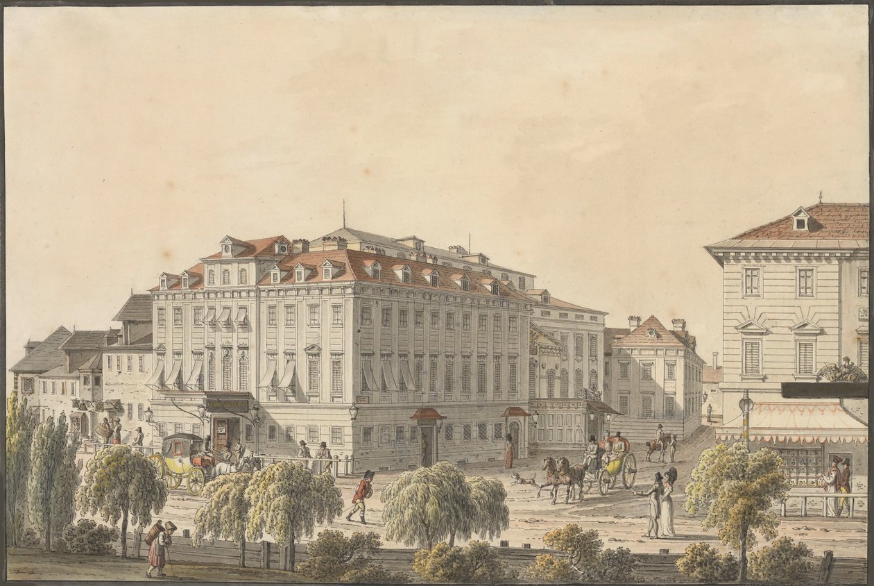 A Theatre an der Wien, 1816 körül. alkotó: Jakob Alt