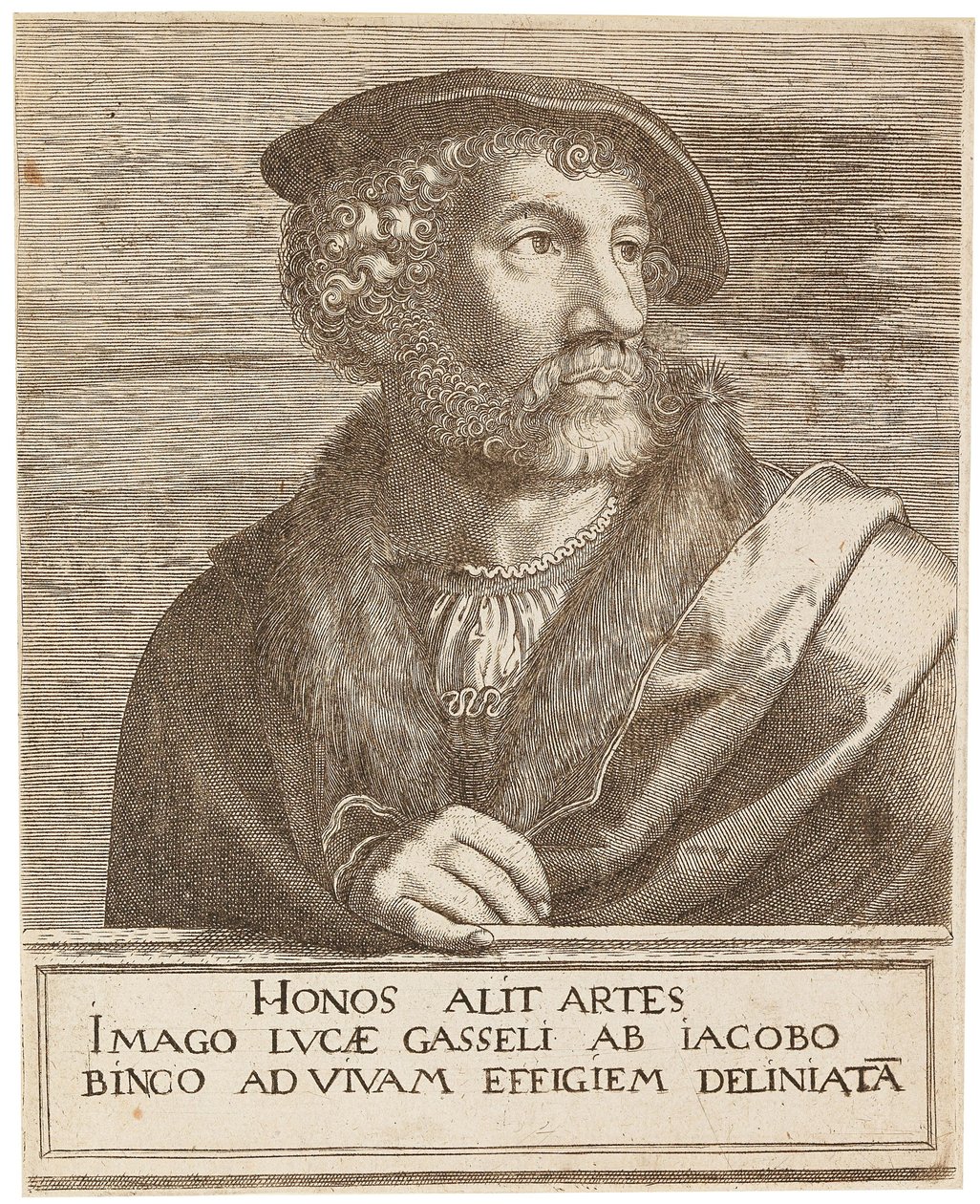 Lucas Gassel művész portréja. alkotó: Jakob Binck