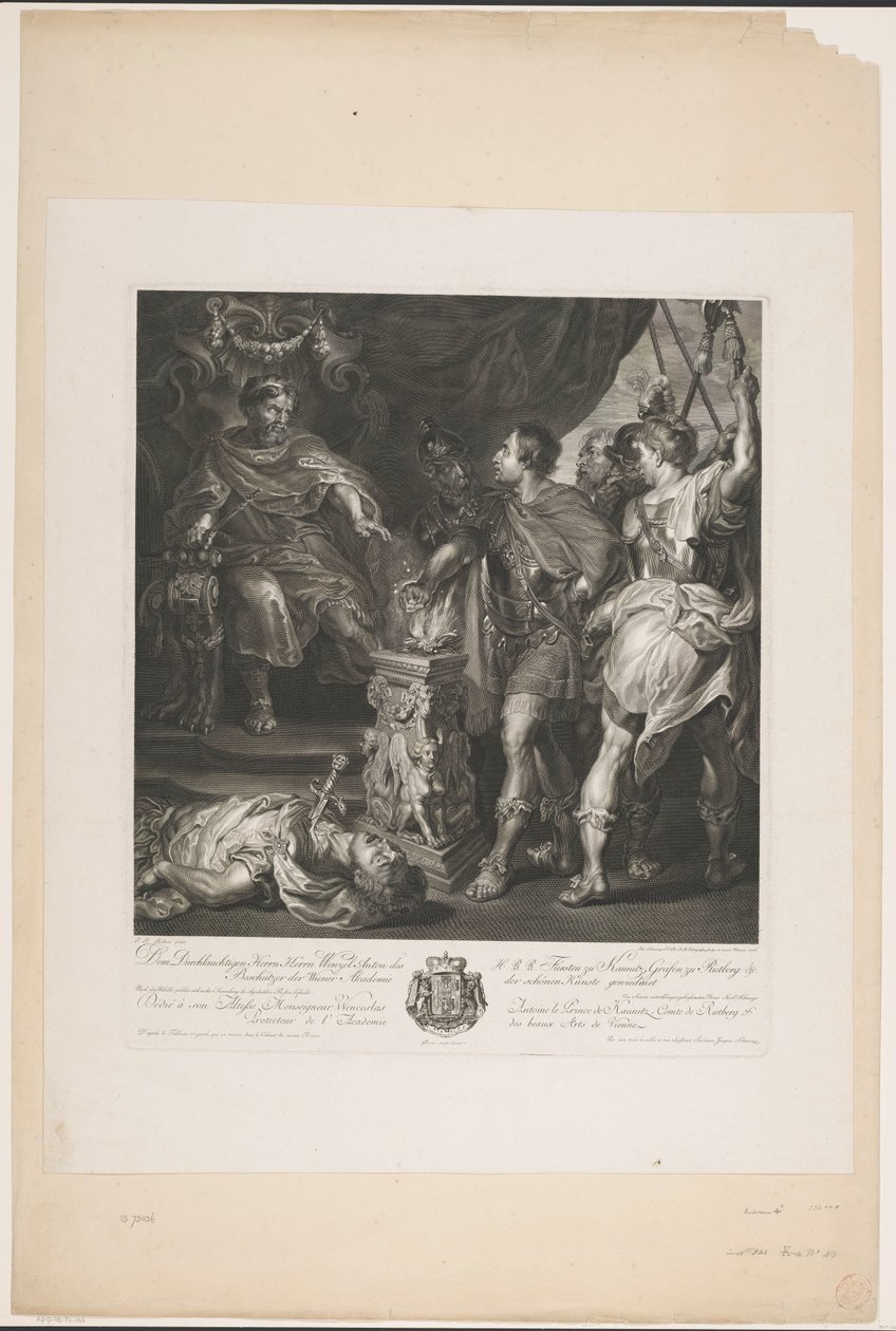 Mucius Scaevola alkotó: Jakob Matthias Schmutzer
