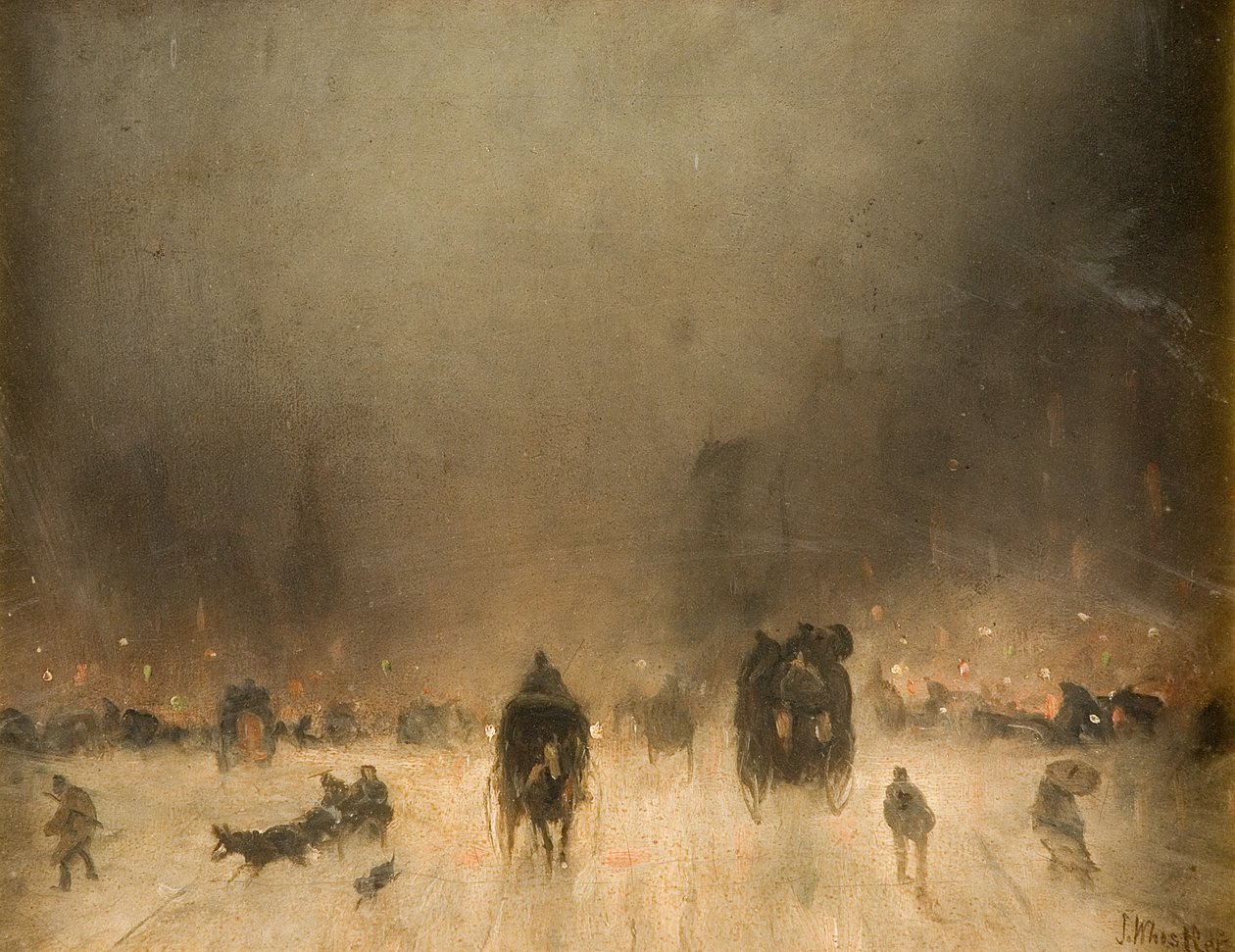 Egy ködös éjszaka Londonban alkotó: James Abbott McNeill Whistler