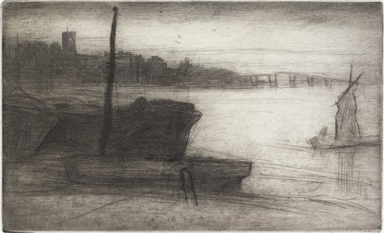 Chelsea híd és templom tizenhat metszetéből, Temzebeli jelenetek és más témák, 1870-1871 alkotó: James Abbott McNeill Whistler