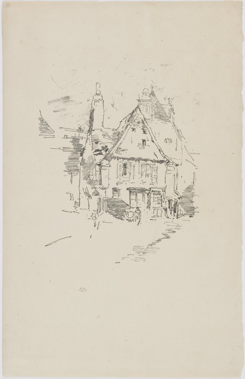 Nyomfalas tetők, Vitre, 1893 (lith, papíron) alkotó: James Abbott McNeill Whistler