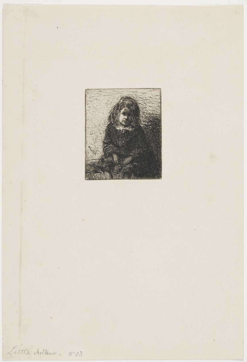 Kis Arthur, 1857-58 körül (metszet, papír) alkotó: James Abbott McNeill Whistler