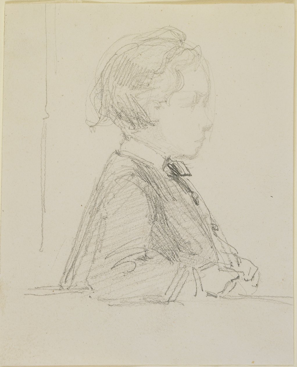 Egy gyermek profilvázlata, 1858 (ceruza, törtfehér vászonpapír) alkotó: James Abbott McNeill Whistler