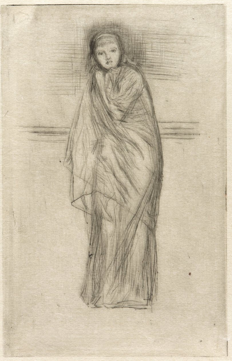 A pihenő modell, 1870 (szárazpont, papír) (lásd még 324670) alkotó: James Abbott McNeill Whistler