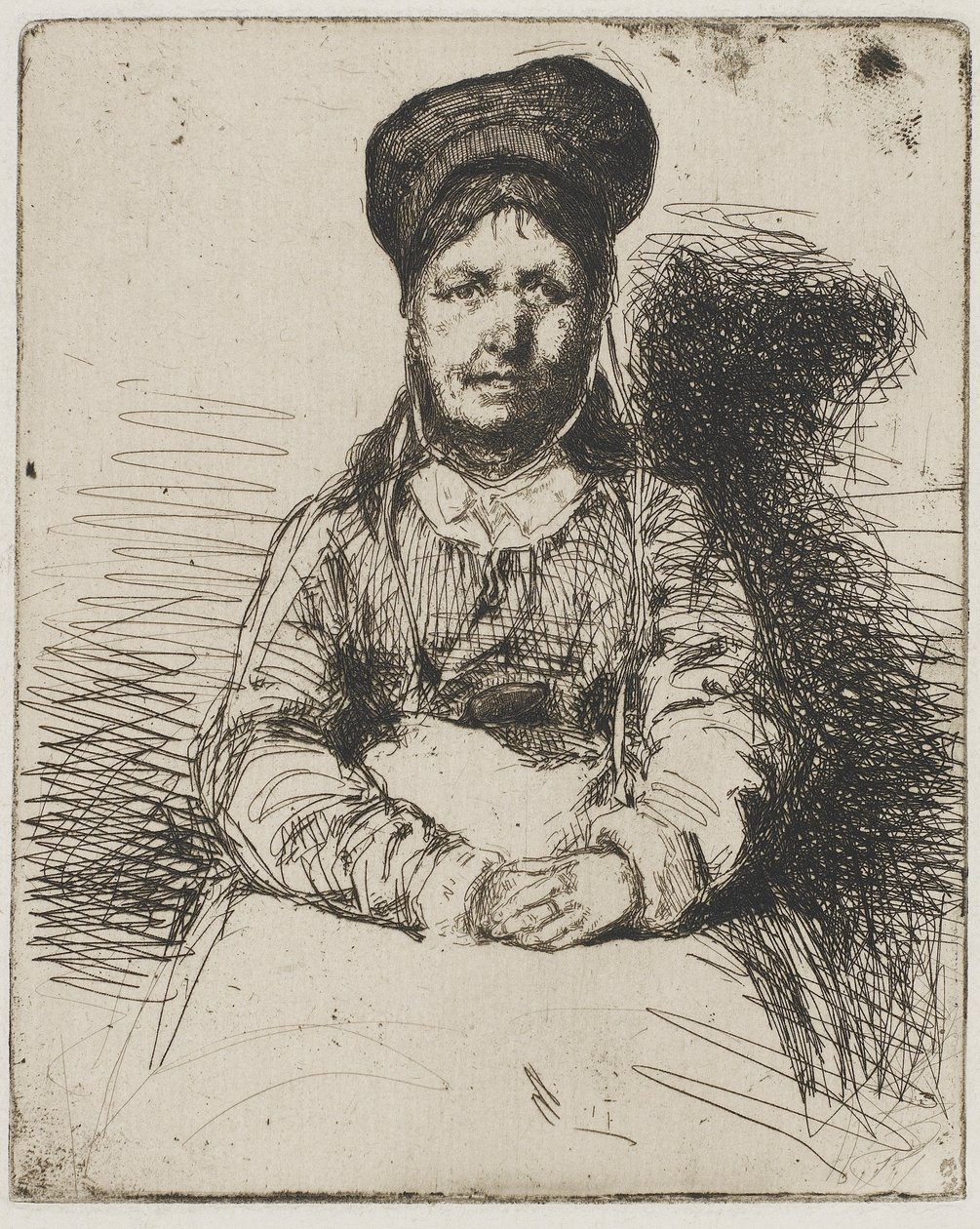 A bádogos, 1858 (metszet, papír) alkotó: James Abbott McNeill Whistler