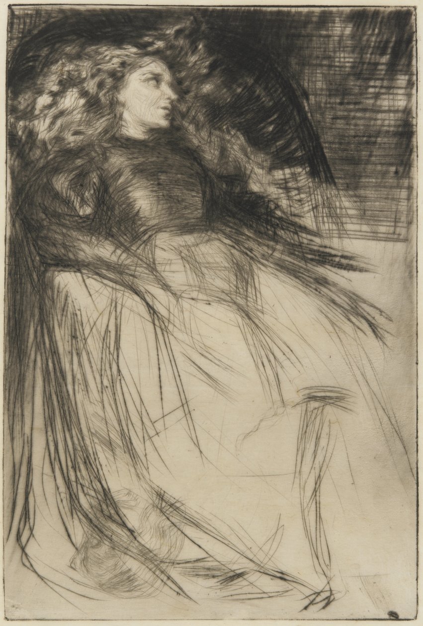 Fáradt, 1863 (szárazpont papíron) alkotó: James Abbott McNeill Whistler
