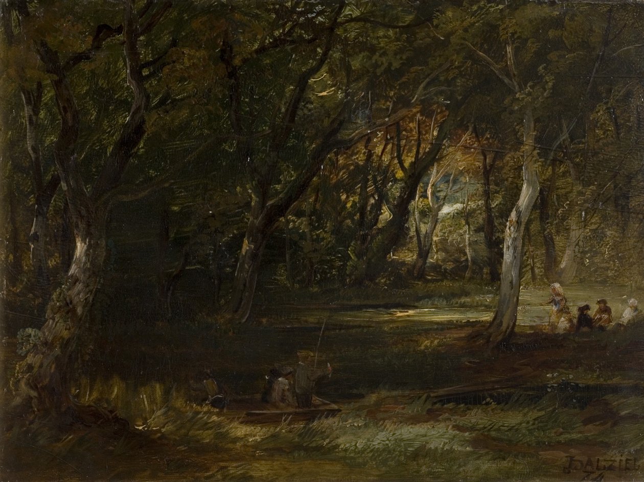 Erdő figurák (olaj, panel (fa)) alkotó: James B. Dalziel