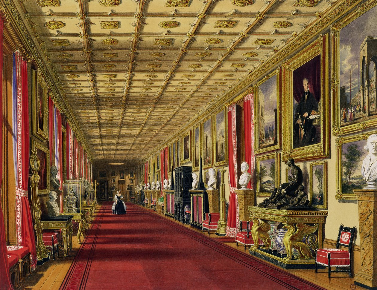 South Corridor, Windsor Castle, 1838 (chromolitho) alkotó: James Baker Pyne