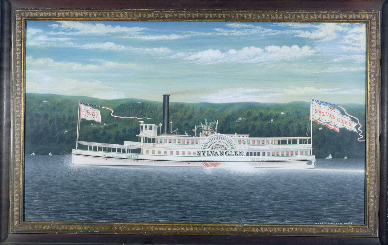 The Steamboat "Sylvan Glen", 1870 (guache grafiton, kartonon) alkotó: James Bard