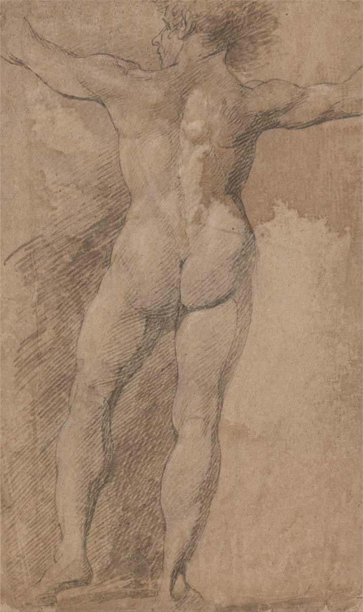 Hím hátulról szélesre tárt karokkal alkotó: James Barry