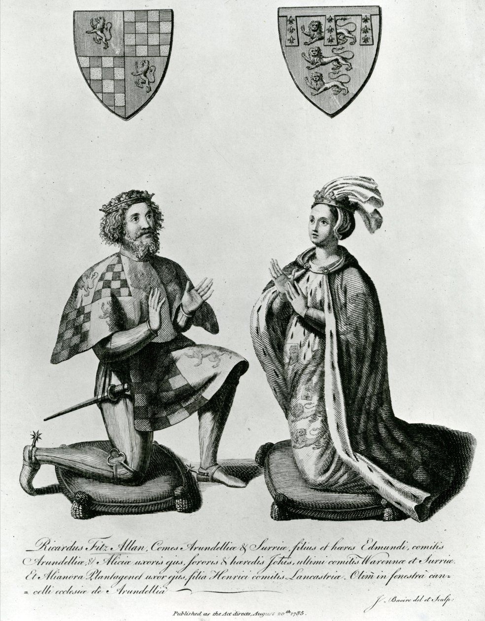 Richard Fitzalan, Arundel 3. (10.) grófja (1307-76 körül) és Eleanor Arundel grófnője, 1785. alkotó: James Basire