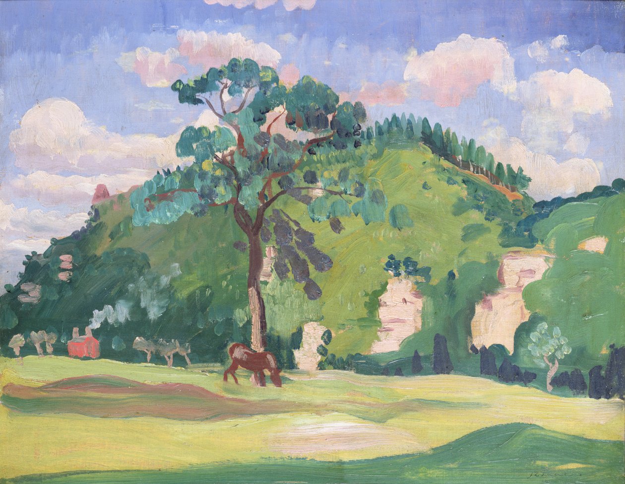 Táj legelő lóval, 1912-13 alkotó: James Dickson Innes
