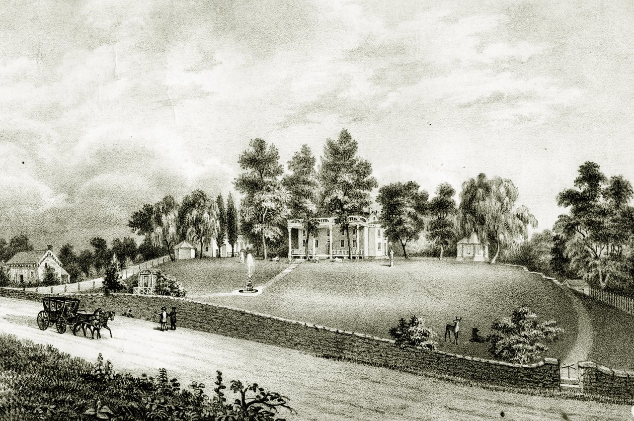 Fountain Park, Schuylkill-vízesés, Philadelphia, 1845 körül alkotó: James Fuller Queen