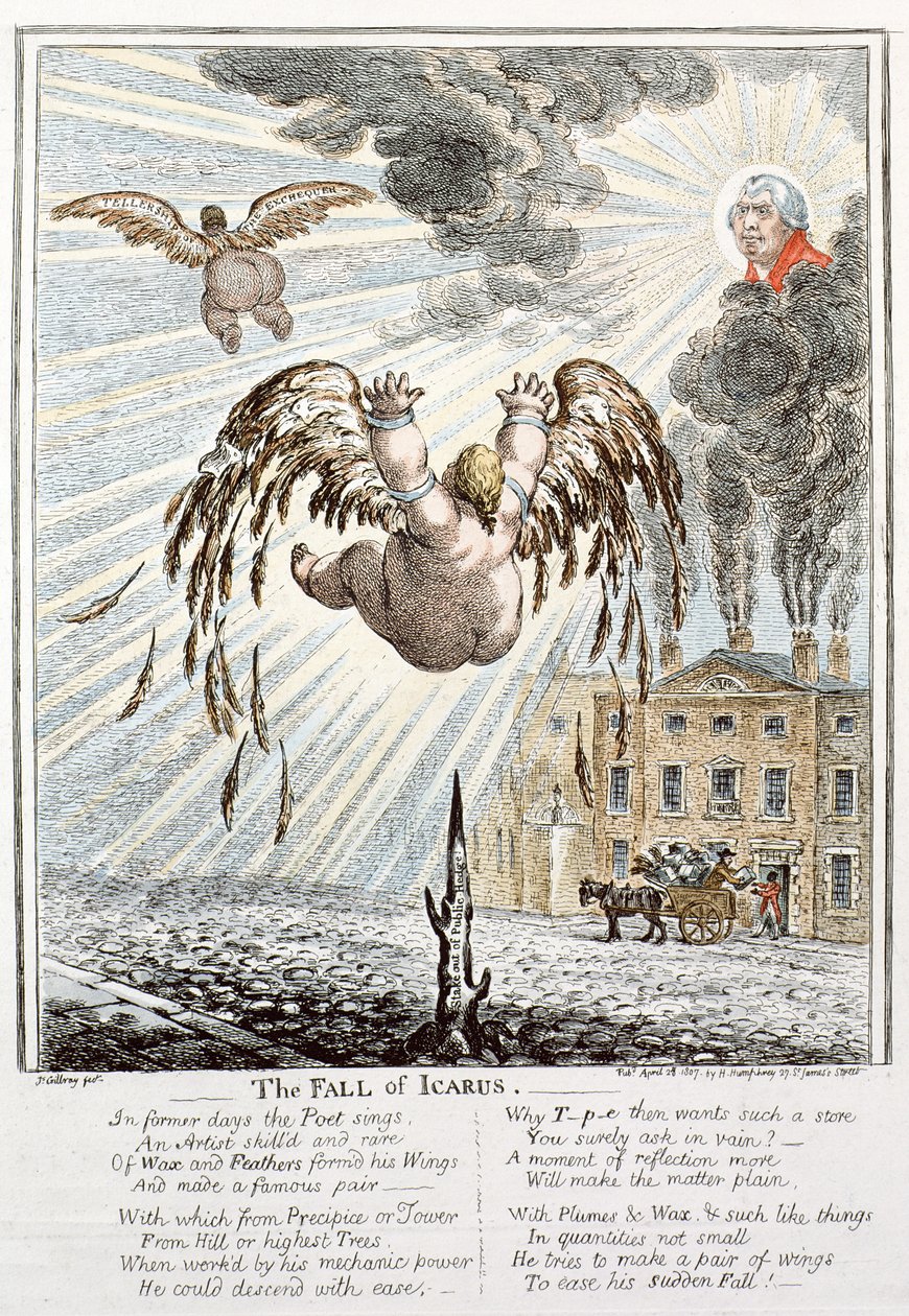 Ikarusz bukása alkotó: James Gillray
