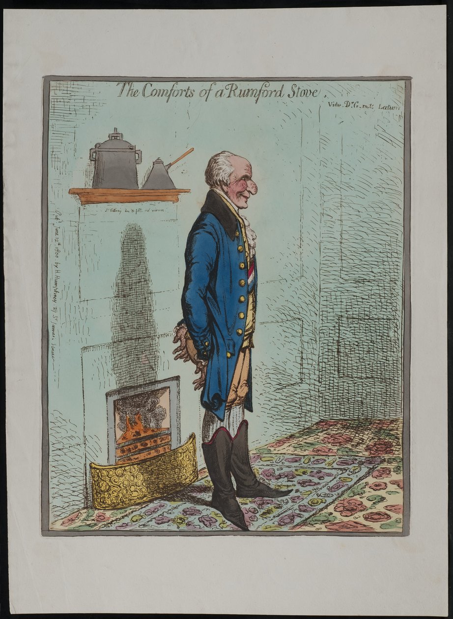 Egy rumfordi kályha kényelme, 1800 alkotó: James Gillray