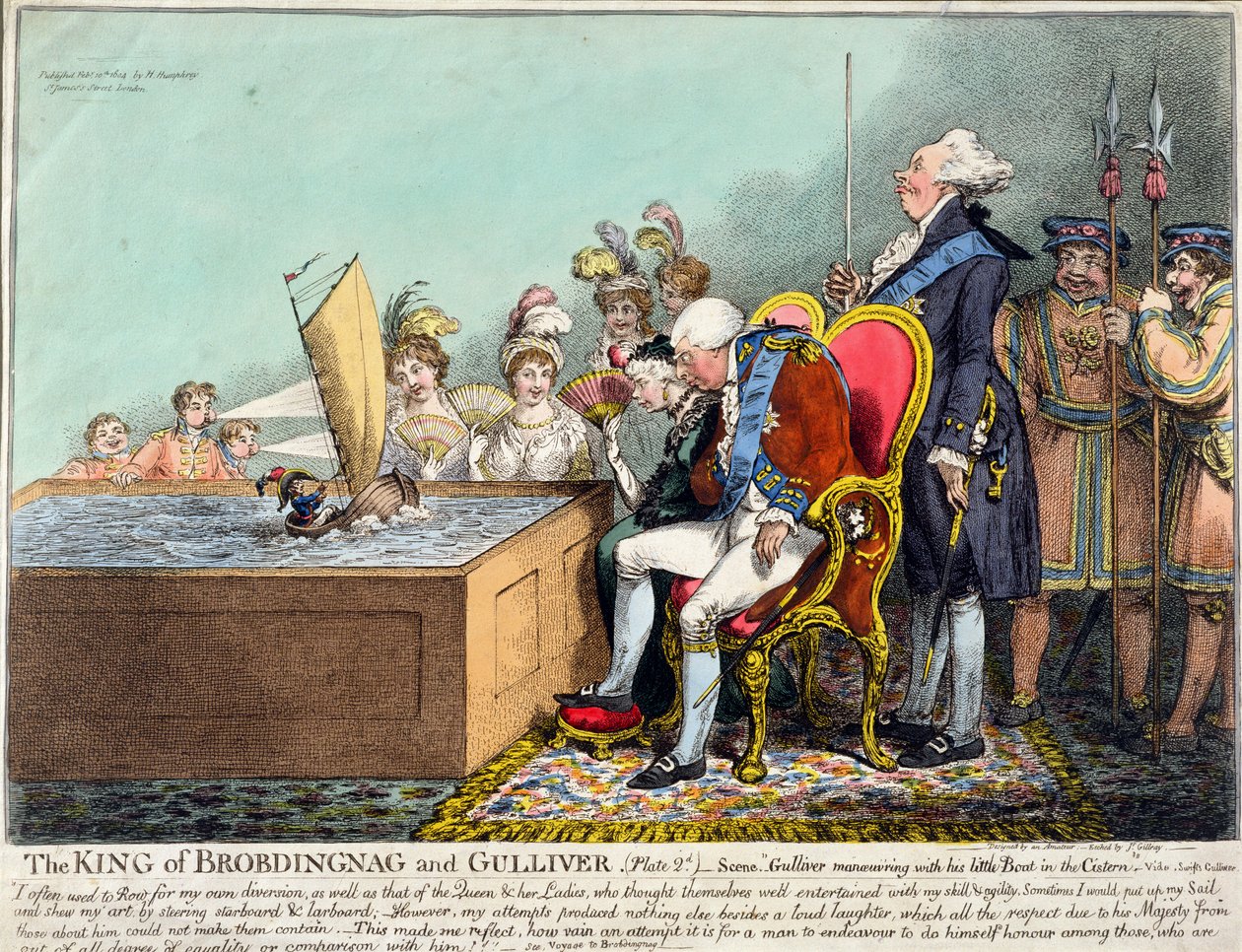Brobdingnag és Gulliver királya (2d. tábla) Hannah Humphrey adta ki 1804-ben (metszet és wc papíron) alkotó: James Gillray