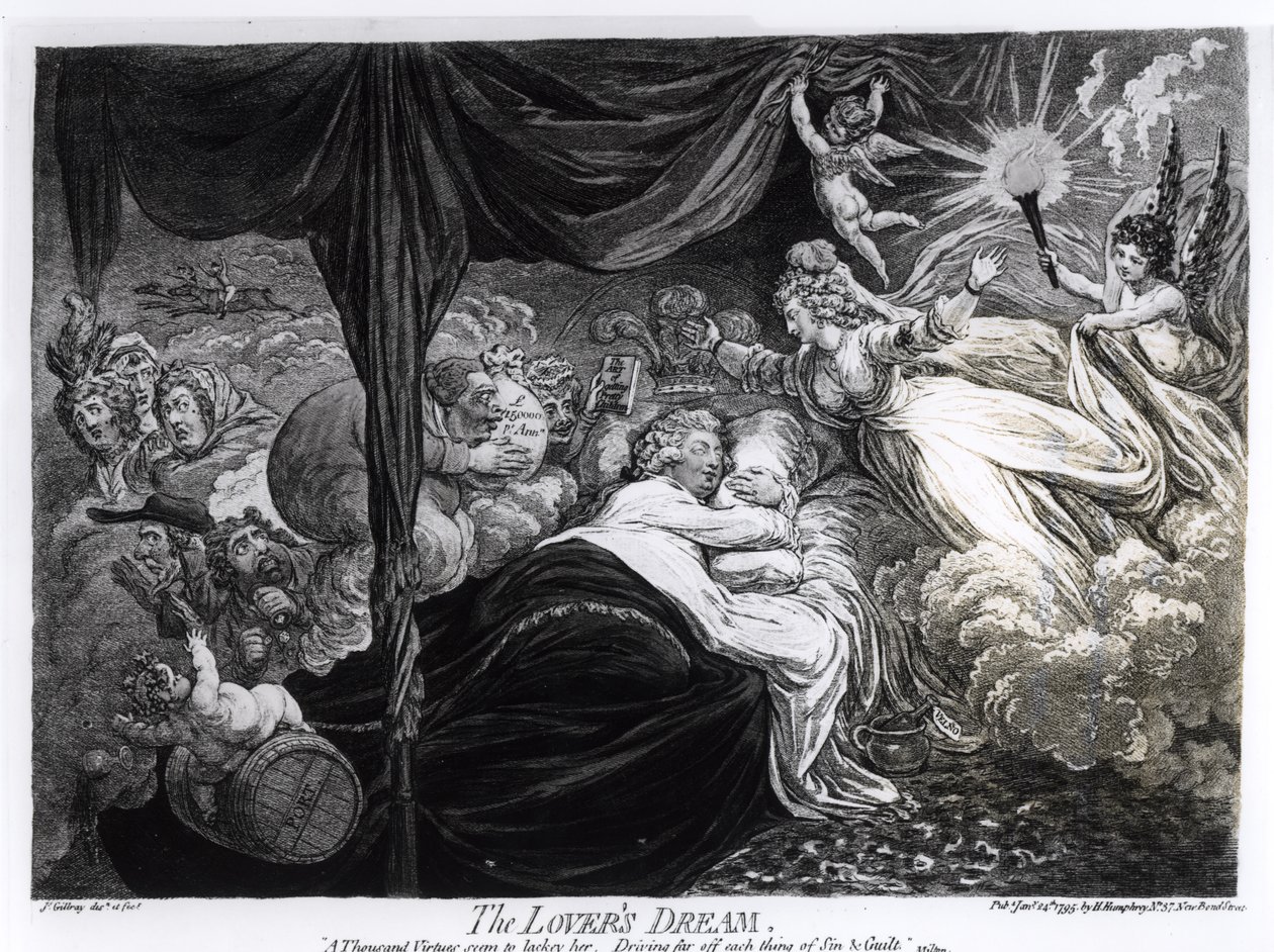 A szerelmesek álma, 1795 alkotó: James Gillray