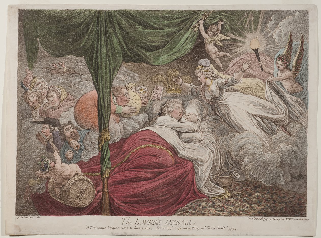 A szerelmesek álma, 1795 alkotó: James Gillray