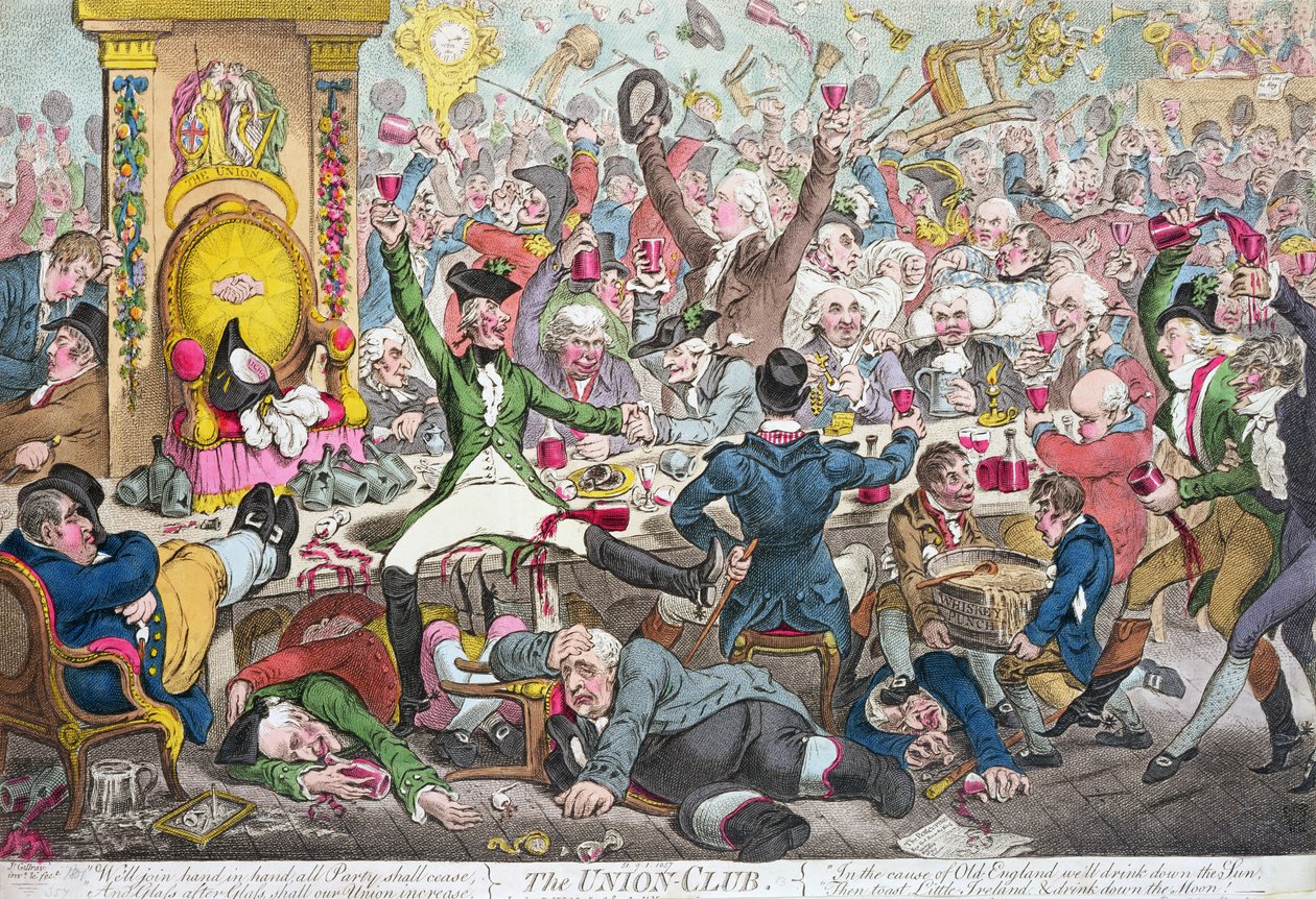 The Union Club, 1801 (színes metszet) alkotó: James Gillray