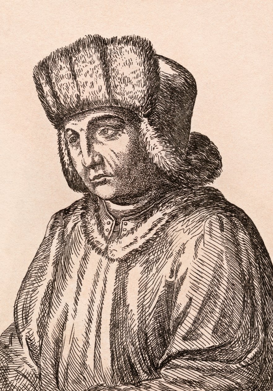 Jan van Eyck, illusztráció az 1817-ben Londonban kiadott „Hiteles festők 75 portréi hiteles eredetikről” c. alkotó: James Girtin