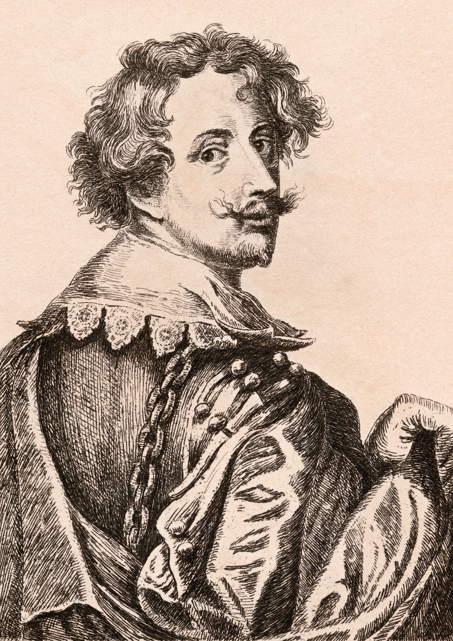 Sir Anthony van Dyck, illusztráció a „Hiteles festők 75 portréi hiteles eredetikről” című könyvéből, 1817-ben Londonban alkotó: James Girtin