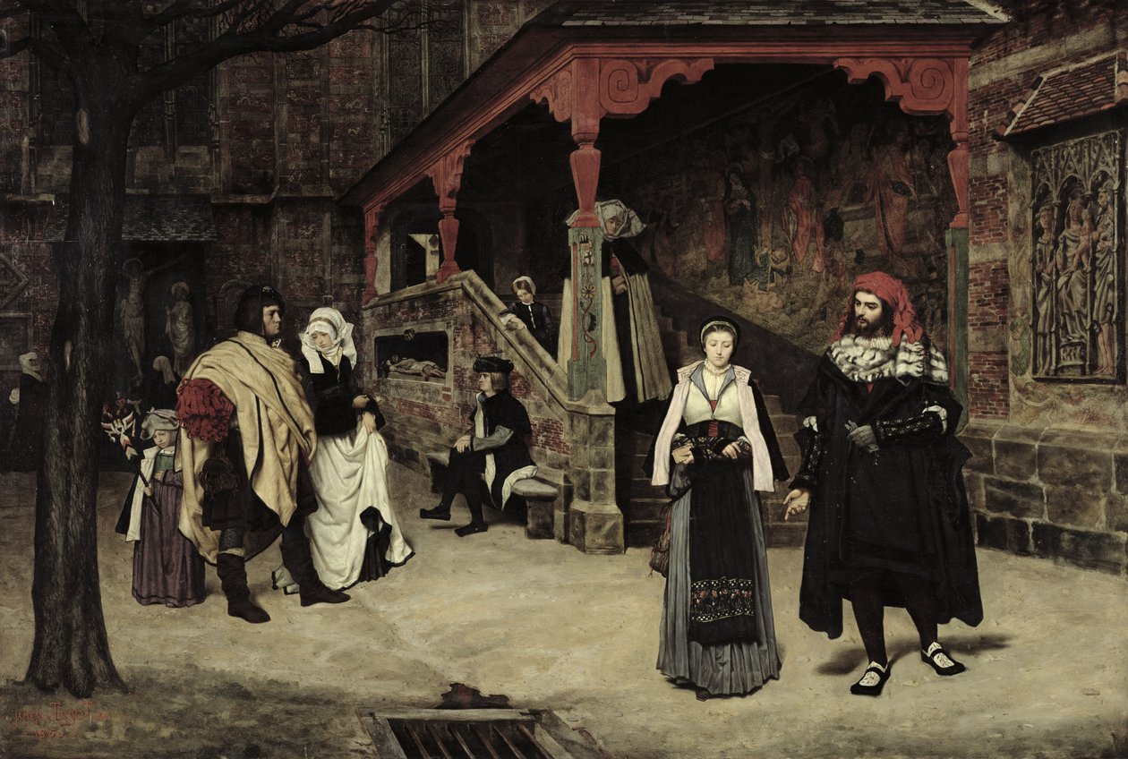 Faust és Marguerite találkozása alkotó: James Jacques Joseph Tissot