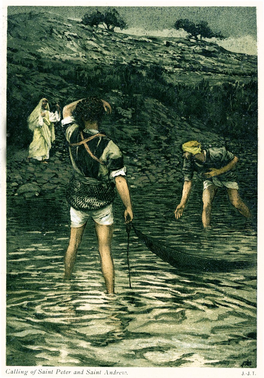 Szent Péter és Szent András elhívása - Biblia alkotó: James Jacques Joseph after Tissot