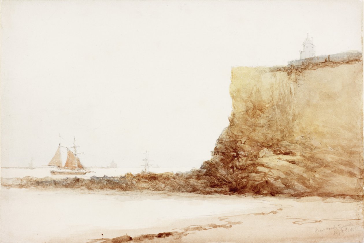 Short Sands Tynemouth (akvarell és ceruza, papír) alkotó: James Miller Brown