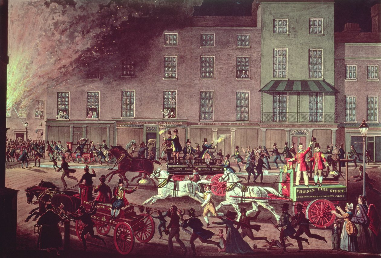 London Fire Engines, metszett R.G. Reeve, kocsma. Thomas McLean, 1830 körül alkotó: James Pollard