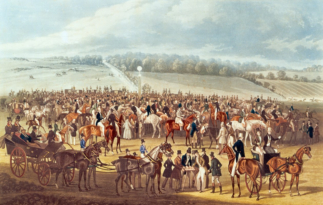 The Betting Post, Epsom, 1830 alkotó: James Pollard