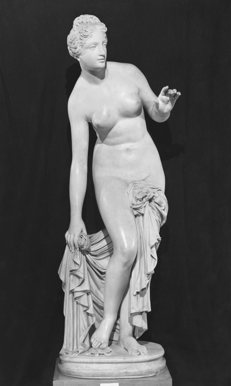 Vénusz, más néven Vénusz meglepett a fürdőjében, 1829 (márvány) alkotó: James Pradier