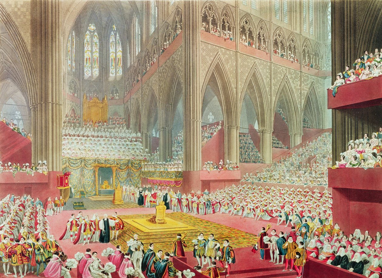 IV. György király koronázása: Az elismerés, 1821. július 19., metszet: Matthew Dubourg, 1822 alkotó: James Stephanoff