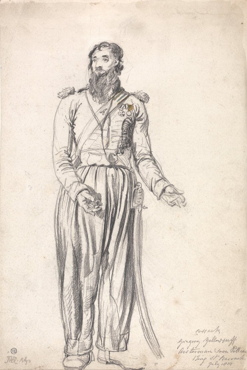 A kozák, Gregory Yelloserf, 1814. július alkotó: James Ward
