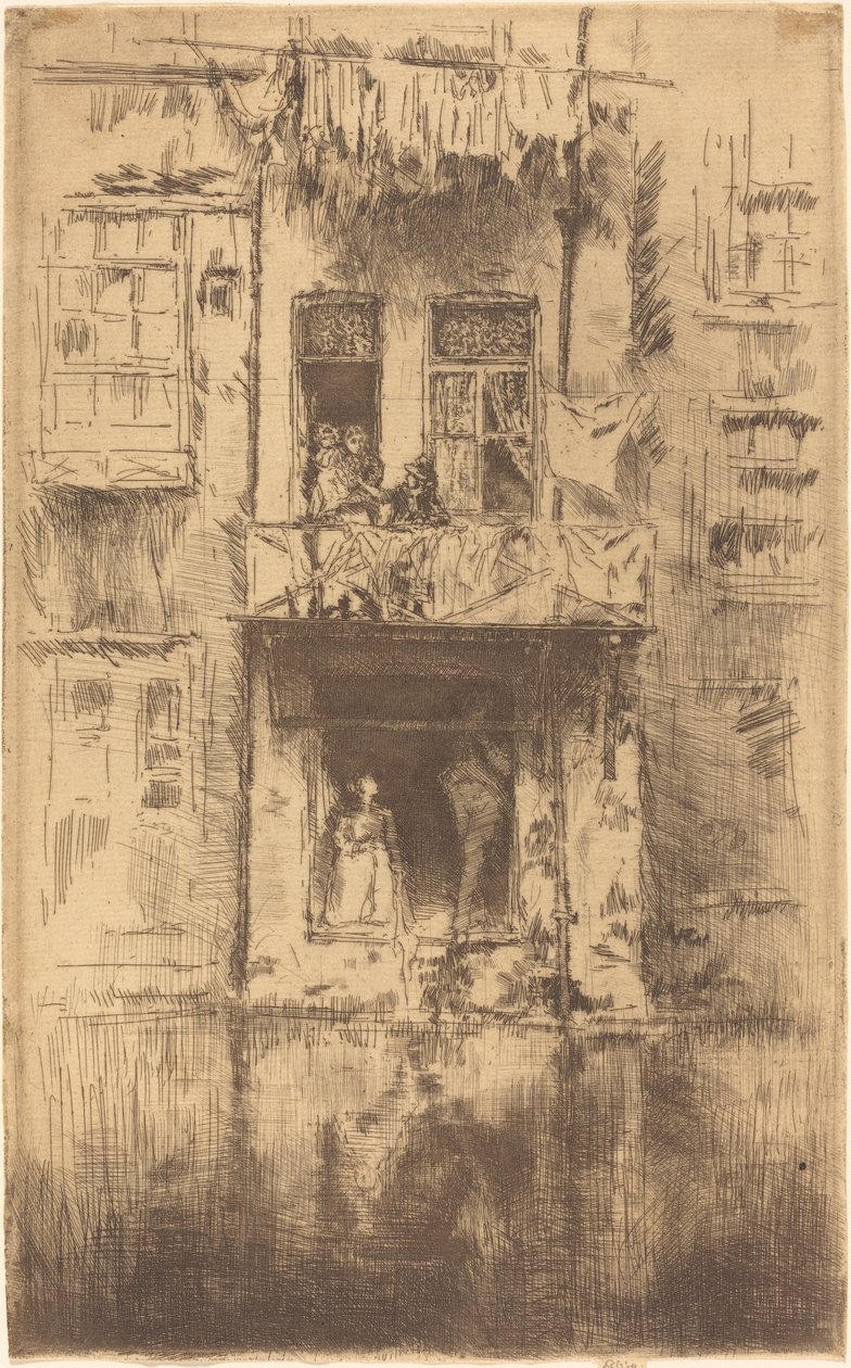Erkély, Amszterdam, 1889. alkotó: James Abbott McNeill Whistler