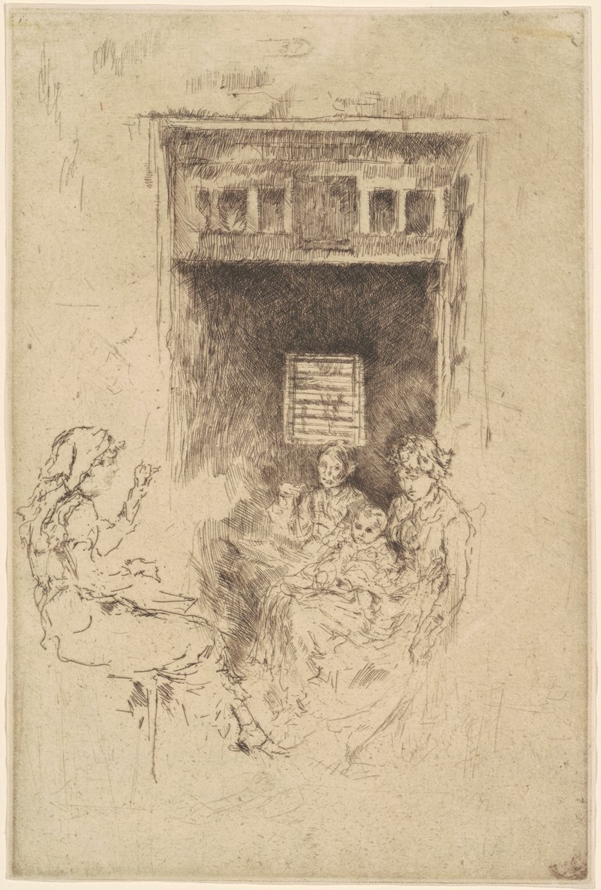 Bead-Stringers, 1880. alkotó: James Abbott McNeill Whistler