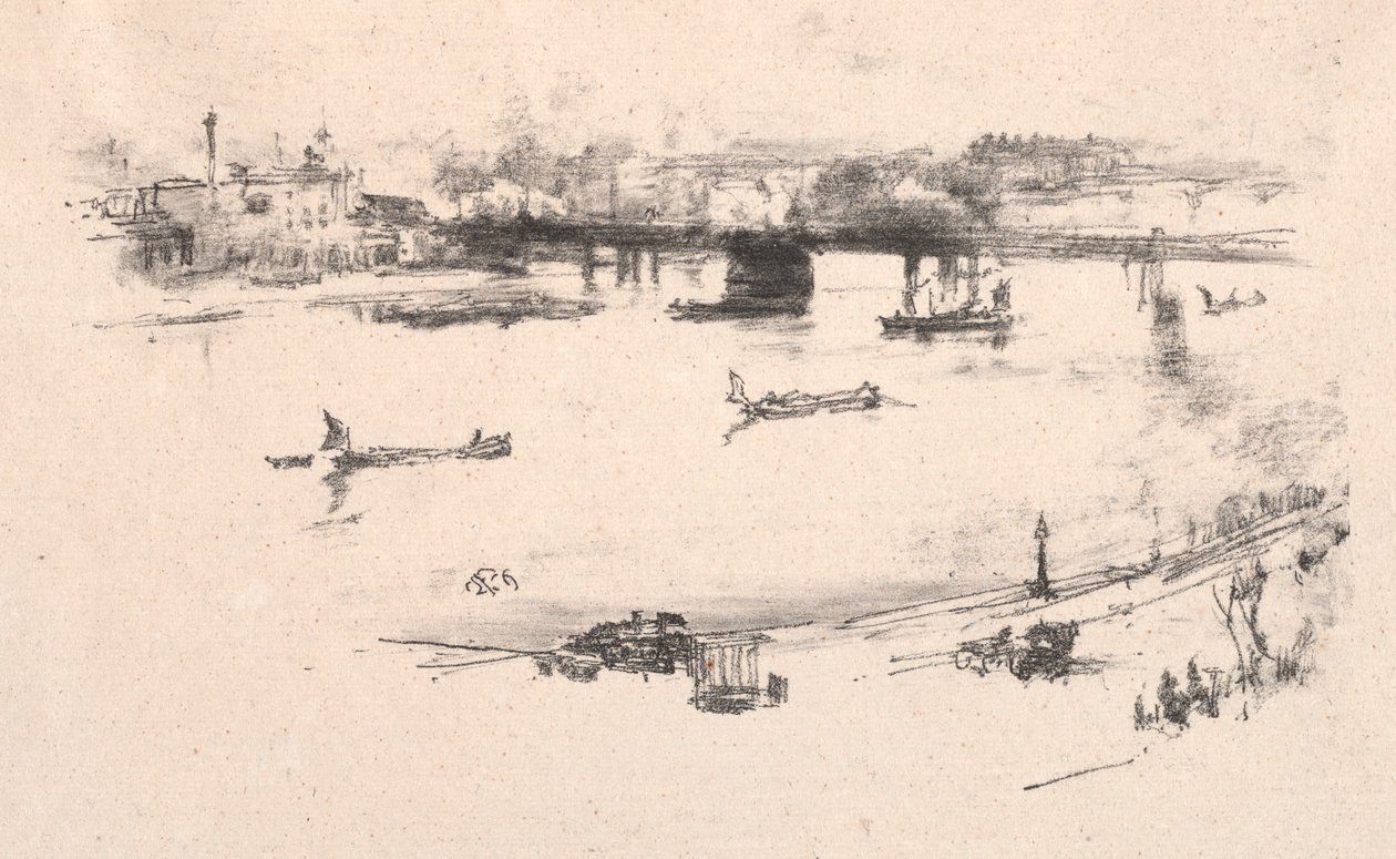 Charing Cross vasúti híd, 1896. alkotó: James Abbott McNeill Whistler