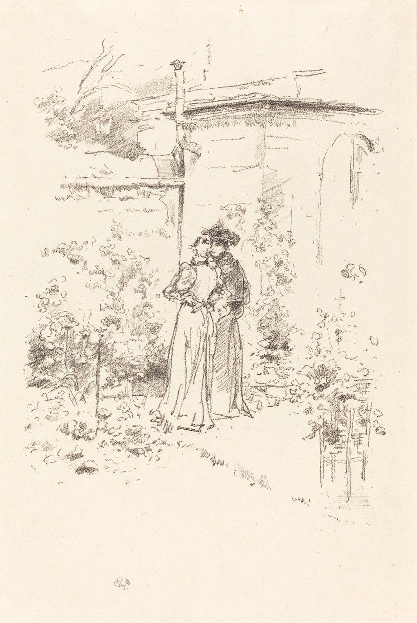 Bizalmak a kertben, 1894. alkotó: James Abbott McNeill Whistler