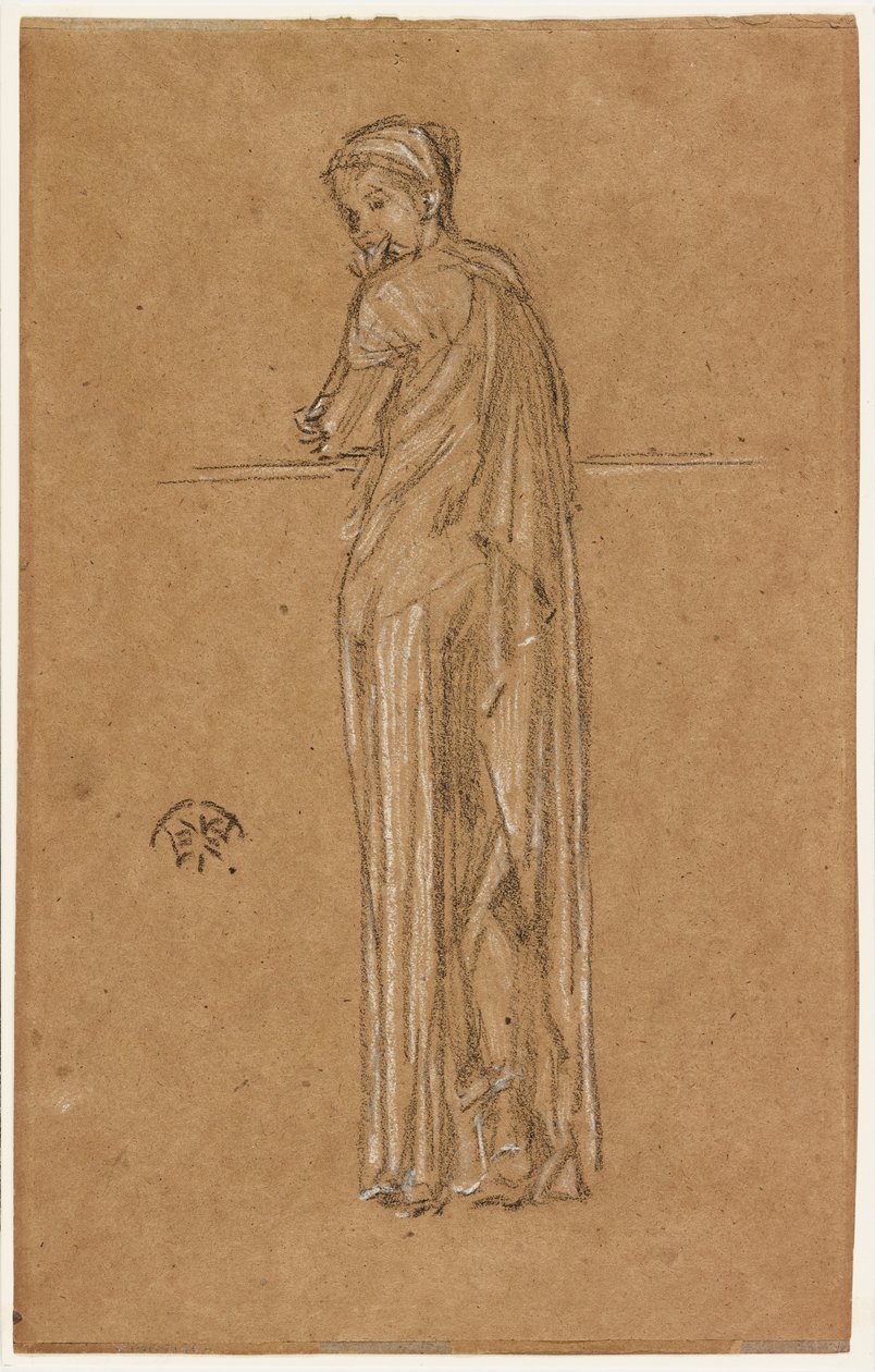 Drapált figura álló, 1870-1873. alkotó: James Abbott McNeill Whistler