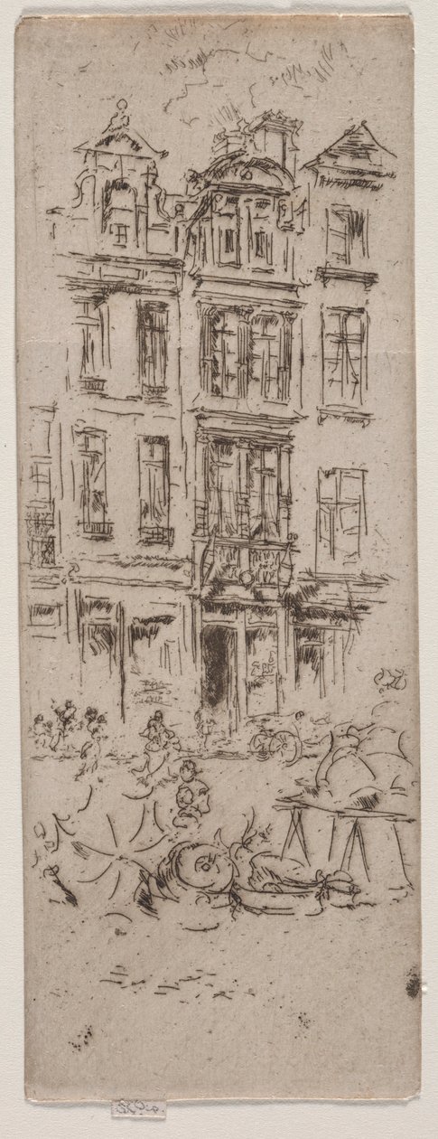 Virágpiac, Brüsszel. alkotó: James Abbott McNeill Whistler