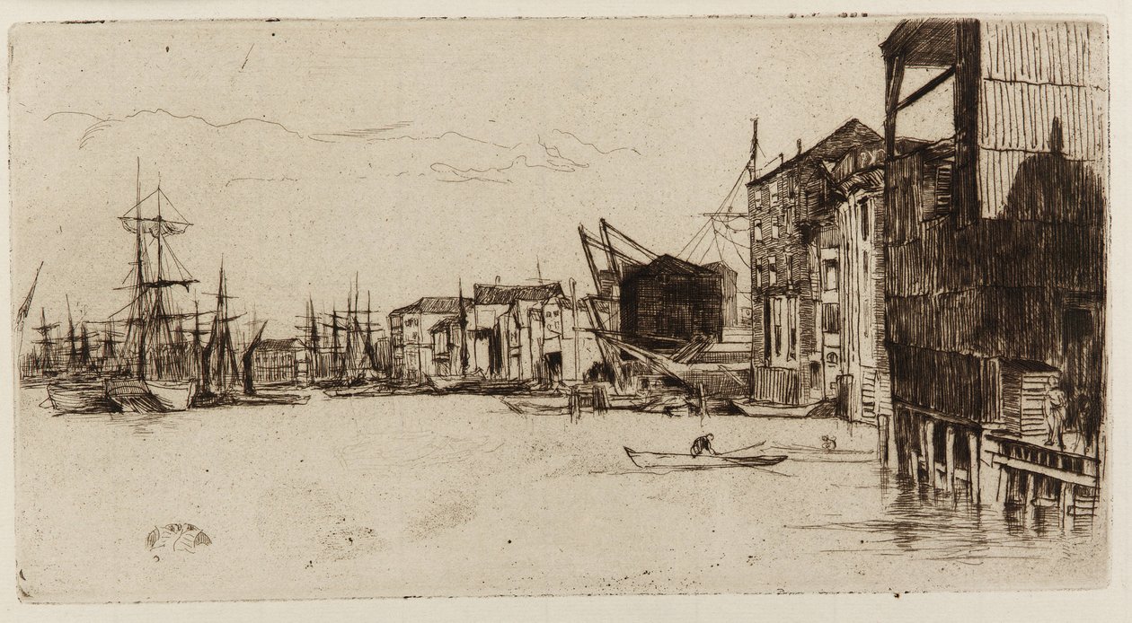 Free Trade Wharf, 1877. alkotó: James Abbott McNeill Whistler
