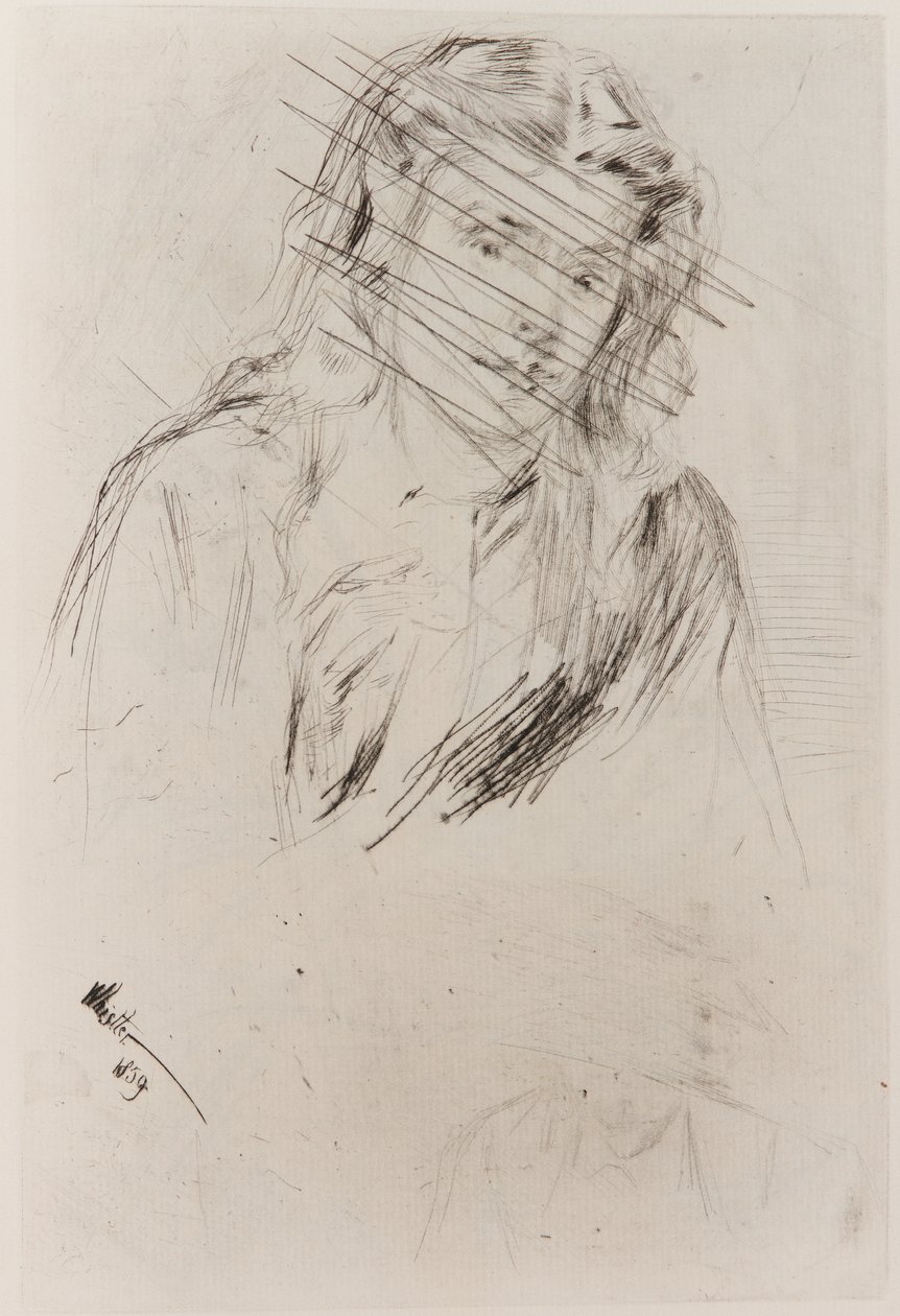 Fumette hajlott feje, 1859. alkotó: James Abbott McNeill Whistler