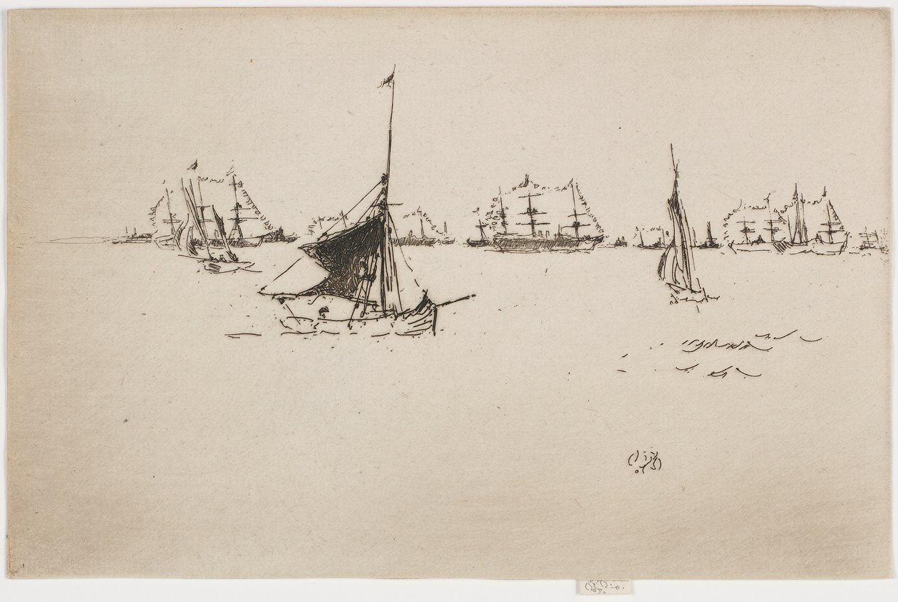 Őfelsége flottája: Este, 1887. alkotó: James Abbott McNeill Whistler