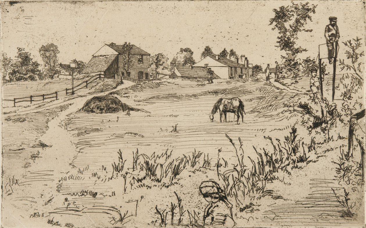 Táj lovakkal, 1859. alkotó: James Abbott McNeill Whistler