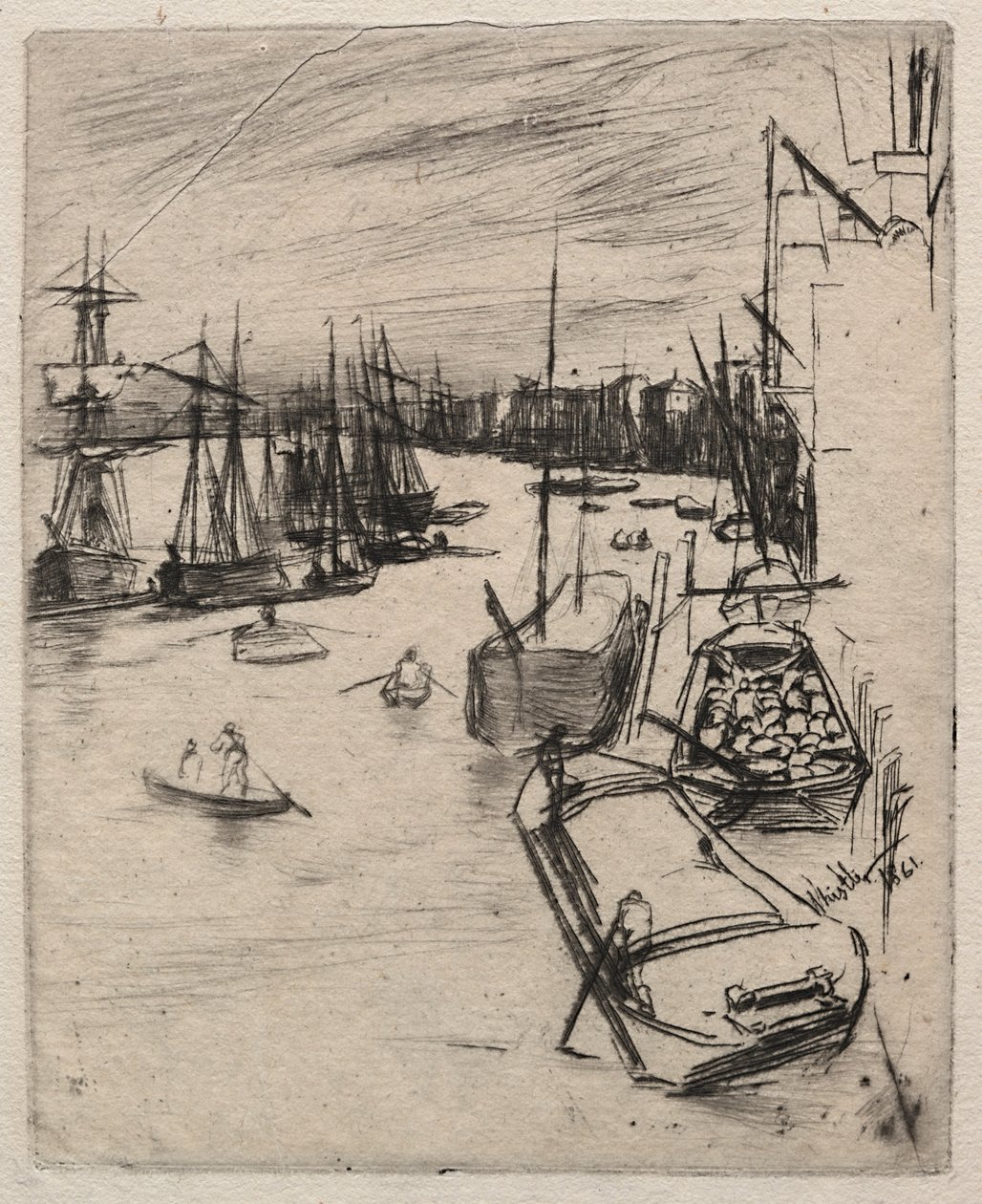 Kis Wapping, 1861. alkotó: James Abbott McNeill Whistler