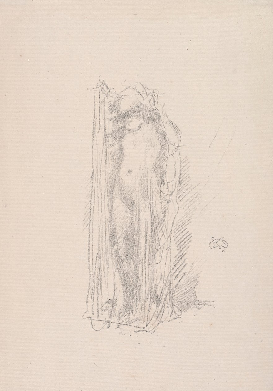 Modell Draping, 1890. alkotó: James Abbott McNeill Whistler